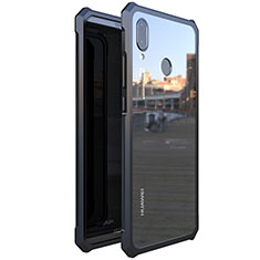 Luxury Aluminum Metal Frame Mirror Cover Case 360 Degrees M01 for Huawei P20 Lite Black