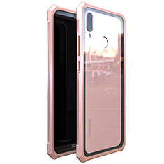 Luxury Aluminum Metal Frame Mirror Cover Case 360 Degrees M01 for Huawei P20 Lite Rose Gold