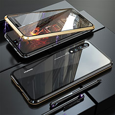 Luxury Aluminum Metal Frame Mirror Cover Case 360 Degrees M01 for Huawei P20 Pro Gold