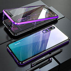 Luxury Aluminum Metal Frame Mirror Cover Case 360 Degrees M01 for Huawei P20 Pro Purple