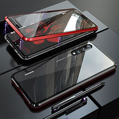 Luxury Aluminum Metal Frame Mirror Cover Case 360 Degrees M01 for Huawei P20 Pro Red