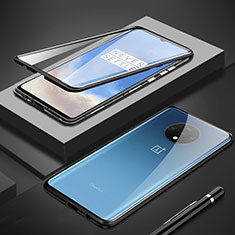 Luxury Aluminum Metal Frame Mirror Cover Case 360 Degrees M01 for OnePlus 7T Black