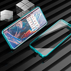 Luxury Aluminum Metal Frame Mirror Cover Case 360 Degrees M01 for OnePlus 7T Pro 5G Green