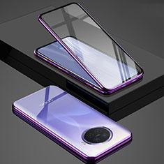 Luxury Aluminum Metal Frame Mirror Cover Case 360 Degrees M01 for Oppo Ace2 Purple