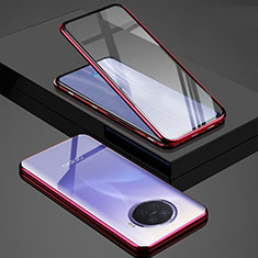 Luxury Aluminum Metal Frame Mirror Cover Case 360 Degrees M01 for Oppo Ace2 Red