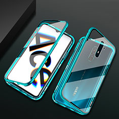 Luxury Aluminum Metal Frame Mirror Cover Case 360 Degrees M01 for Oppo Reno Ace Green