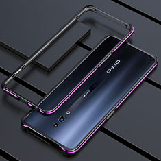 Luxury Aluminum Metal Frame Mirror Cover Case 360 Degrees M01 for Oppo Reno Hot Pink