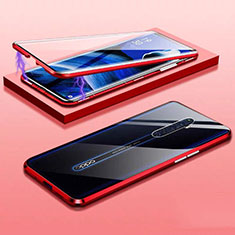 Luxury Aluminum Metal Frame Mirror Cover Case 360 Degrees M01 for Oppo Reno2 Z Red