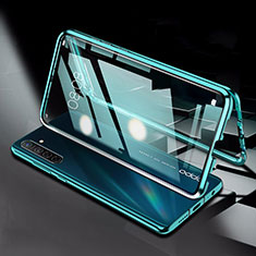 Luxury Aluminum Metal Frame Mirror Cover Case 360 Degrees M01 for Realme X2 Green