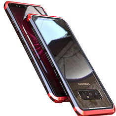 Luxury Aluminum Metal Frame Mirror Cover Case 360 Degrees M01 for Samsung Galaxy Note 8 Duos N950F Red