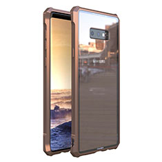 Luxury Aluminum Metal Frame Mirror Cover Case 360 Degrees M01 for Samsung Galaxy Note 9 Gold