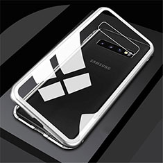 Luxury Aluminum Metal Frame Mirror Cover Case 360 Degrees M01 for Samsung Galaxy S10 5G White