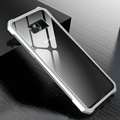 Luxury Aluminum Metal Frame Mirror Cover Case 360 Degrees M01 for Samsung Galaxy S8 Plus Silver