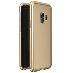Luxury Aluminum Metal Frame Mirror Cover Case 360 Degrees M01 for Samsung Galaxy S9 Gold