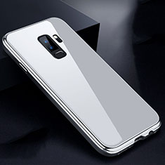 Luxury Aluminum Metal Frame Mirror Cover Case 360 Degrees M01 for Samsung Galaxy S9 Plus Silver