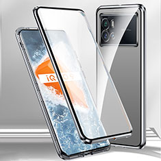 Luxury Aluminum Metal Frame Mirror Cover Case 360 Degrees M01 for Vivo iQOO 9 Pro 5G Silver
