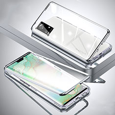 Luxury Aluminum Metal Frame Mirror Cover Case 360 Degrees M01 for Vivo V20 Pro 5G Silver