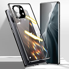 Luxury Aluminum Metal Frame Mirror Cover Case 360 Degrees M01 for Xiaomi Mi 11 Lite 5G NE Black