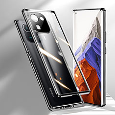 Luxury Aluminum Metal Frame Mirror Cover Case 360 Degrees M01 for Xiaomi Mi 11 Pro 5G Black