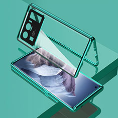 Luxury Aluminum Metal Frame Mirror Cover Case 360 Degrees M01 for Xiaomi Mi 11 Ultra 5G Green