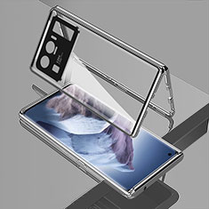 Luxury Aluminum Metal Frame Mirror Cover Case 360 Degrees M01 for Xiaomi Mi 11 Ultra 5G Silver