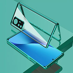 Luxury Aluminum Metal Frame Mirror Cover Case 360 Degrees M01 for Xiaomi Mi 12 5G Green
