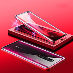 Luxury Aluminum Metal Frame Mirror Cover Case 360 Degrees M01 for Xiaomi Mi 9T Red