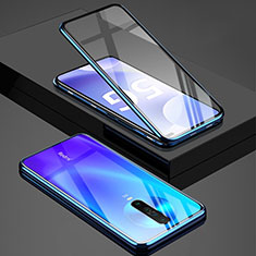Luxury Aluminum Metal Frame Mirror Cover Case 360 Degrees M01 for Xiaomi Redmi K30 5G Blue