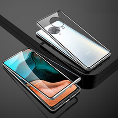 Luxury Aluminum Metal Frame Mirror Cover Case 360 Degrees M01 for Xiaomi Redmi K30 Pro 5G Silver