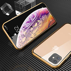 Luxury Aluminum Metal Frame Mirror Cover Case 360 Degrees M02 for Apple iPhone 11 Gold