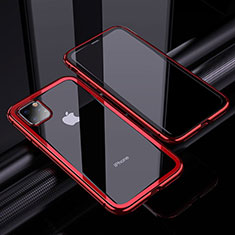 Luxury Aluminum Metal Frame Mirror Cover Case 360 Degrees M02 for Apple iPhone 11 Pro Max Red