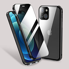 Luxury Aluminum Metal Frame Mirror Cover Case 360 Degrees M02 for Apple iPhone 13 Mini Black