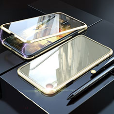 Luxury Aluminum Metal Frame Mirror Cover Case 360 Degrees M02 for Apple iPhone XR Gold