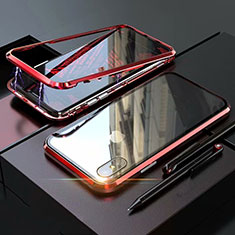 Luxury Aluminum Metal Frame Mirror Cover Case 360 Degrees M02 for Apple iPhone Xs Max Red