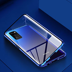 Luxury Aluminum Metal Frame Mirror Cover Case 360 Degrees M02 for Huawei Honor View 30 5G Blue