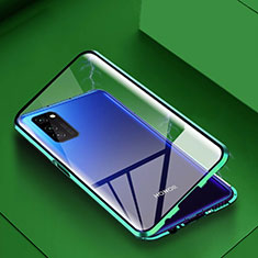 Luxury Aluminum Metal Frame Mirror Cover Case 360 Degrees M02 for Huawei Honor View 30 5G Green
