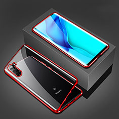 Luxury Aluminum Metal Frame Mirror Cover Case 360 Degrees M02 for Huawei Mate 40 Lite 5G Red