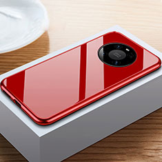Luxury Aluminum Metal Frame Mirror Cover Case 360 Degrees M02 for Huawei Mate 40 Pro Red