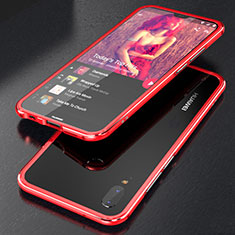 Luxury Aluminum Metal Frame Mirror Cover Case 360 Degrees M02 for Huawei Nova 3e Red