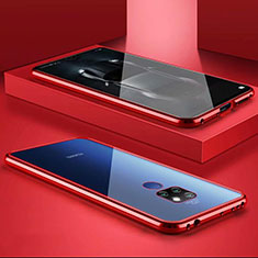 Luxury Aluminum Metal Frame Mirror Cover Case 360 Degrees M02 for Huawei Nova 5i Pro Red