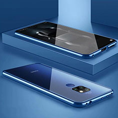 Luxury Aluminum Metal Frame Mirror Cover Case 360 Degrees M02 for Huawei Nova 5z Blue