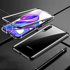 Luxury Aluminum Metal Frame Mirror Cover Case 360 Degrees M02 for Huawei P Smart Pro (2019) Black