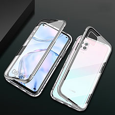 Luxury Aluminum Metal Frame Mirror Cover Case 360 Degrees M02 for Huawei P40 Lite Silver