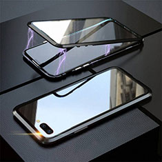 Luxury Aluminum Metal Frame Mirror Cover Case 360 Degrees M02 for Oppo A12e Black
