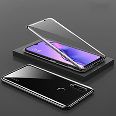 Luxury Aluminum Metal Frame Mirror Cover Case 360 Degrees M02 for Oppo A8 Black