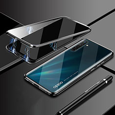 Luxury Aluminum Metal Frame Mirror Cover Case 360 Degrees M02 for Realme X2 Black