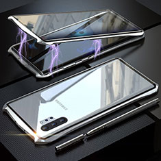 Luxury Aluminum Metal Frame Mirror Cover Case 360 Degrees M02 for Samsung Galaxy Note 10 Plus Silver