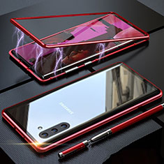 Luxury Aluminum Metal Frame Mirror Cover Case 360 Degrees M02 for Samsung Galaxy Note 10 Red