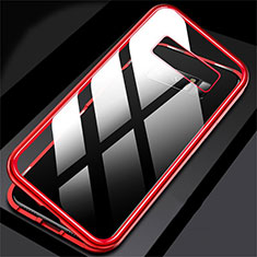 Luxury Aluminum Metal Frame Mirror Cover Case 360 Degrees M02 for Samsung Galaxy Note 8 Duos N950F Red