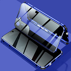 Luxury Aluminum Metal Frame Mirror Cover Case 360 Degrees M02 for Samsung Galaxy S21 Plus 5G Blue